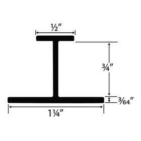 3/4in Black Styrene | Divider Moulding