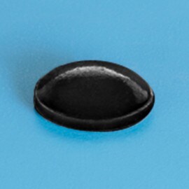 Black Bell Shaped Poly Bumper with Adhesive .312"W X .085"H