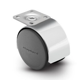 2-3/8in Dia | Hooded Twin Wheel Caster | 1-1/2in Square Top Plate