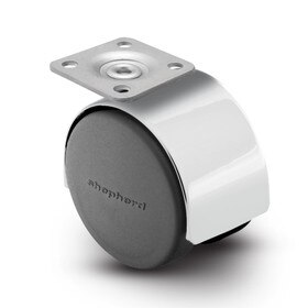 2-3/8in Dia | Hooded Twin Wheel Caster | 1-1/2in Square Top Plate