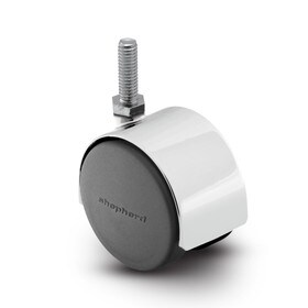 2-3/8in Dia | Swivel Hooded Twin Wheel Caster | 5/16-18 x 7/8in Threaded Stem