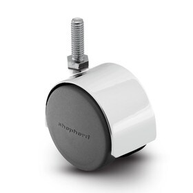 2-3/8in Dia | Swivel Hooded Twin Wheel Caster | 5/16-18 x 1-1/4in Threaded Stem