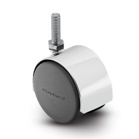 2-3/8in Dia | Swivel Hooded Twin Wheel Caster | 5/16-18 x 1-1/4in Threaded Stem