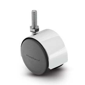 2-3/8in Dia | Swivel Hooded Twin Wheel Caster | 3/8-16 x 3/4in Threaded Stem