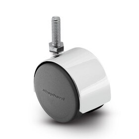 2-3/8in Dia | Swivel Hooded Twin Wheel Caster | 3/8-16 x 3/4in Threaded Stem