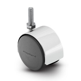 2-3/8in Dia | Swivel Hooded Twin Wheel Caster | 3/8-16 x 1-1/2in Threaded Stem