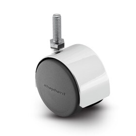 2-3/8in Dia | Swivel Hooded Twin Wheel Caster | 3/8in x 1in Friction Ring Stem