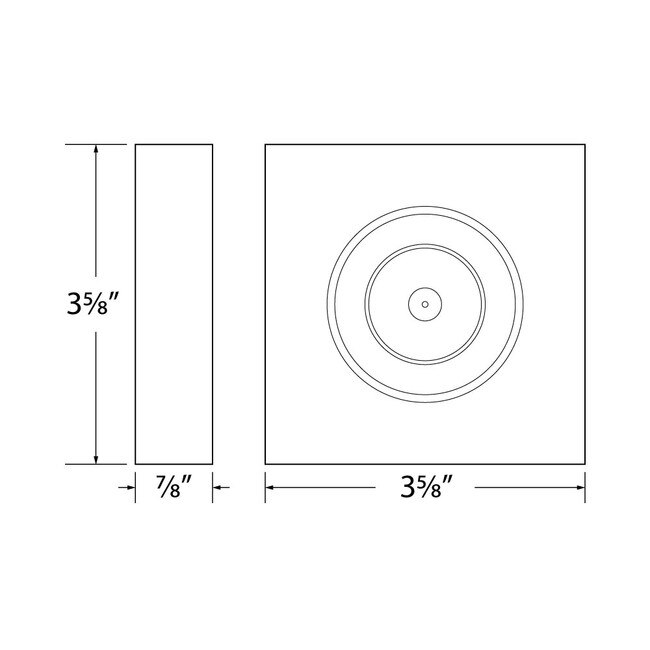 3-5/8" Square x 1/8" Projection Rosette Plinth Block