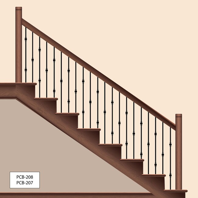Classic Powder Coated Baluster | Solid | Satin Black Finish | Round | 9/16in Round x 44in H | PCB-207 Series