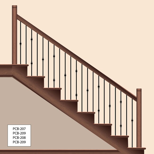 Classic Powder Coated Baluster | Solid | Satin Black Finish | Round | 9/16in Round x 44in H | PCB-207 Series