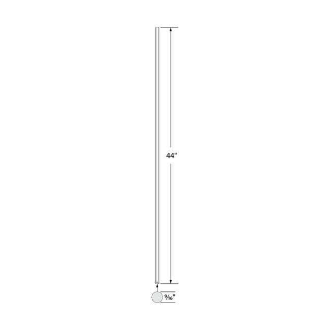 Classic Powder Coated Baluster | Solid | Round | 9/16in Round x 44in H | PCB-209 Series