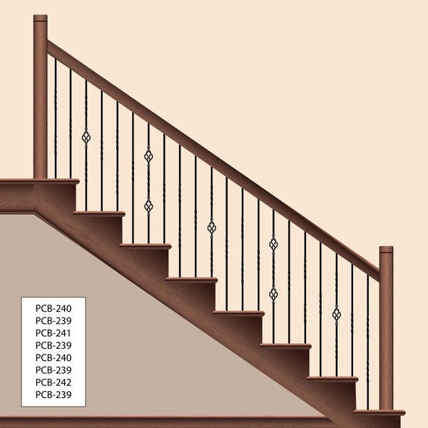 Classic Powder Coated Baluster | Solid | Twists | 1/2in Sq x 44in H | PCB-239 Series