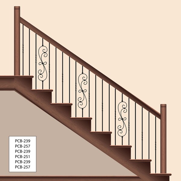 Classic Powder Coated Baluster | Solid | Twists | 1/2in Sq x 44in H | PCB-239 Series