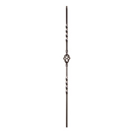 Powder Coated Baluster Twist Oil Rubbed Copper 1/2" Square x 44" High | PCB-241-ORC Series