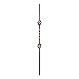 Powder Coated Baluster Twist Oil Rubbed Copper 1/2" Square x 44" High | PCB-242-ORC Series