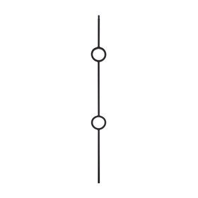 Modern Powder Coated Baluster | Tubular | Rings | 1/2in Sq x 44in H | PCB-261 Series