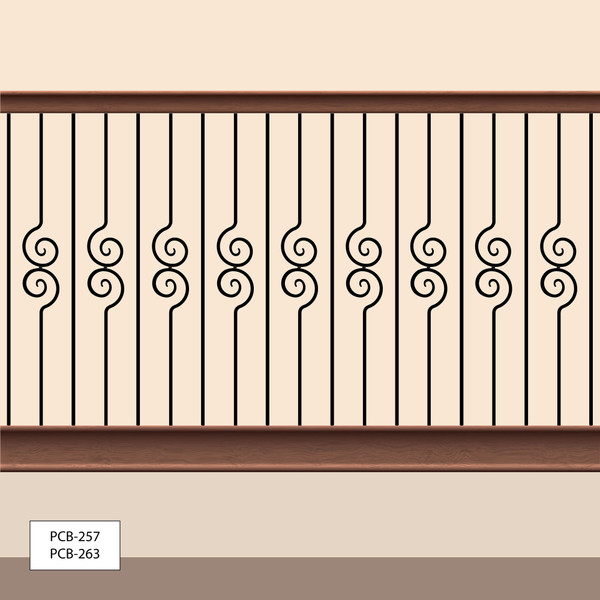 Classic Powder Coated Baluster | Solid | Scrolls | 1/2in Sq x 44in H | PCB-263 Series