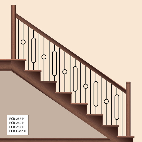Modern Powder Coated Baluster | Tubular | Ovals | 1/2in Sq x 44in H | PCB-OM2 Series