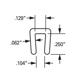 1/8in | Black Semi Flexible Polyethylene | U Channel Moulding | 100ft Coil | PE-0125SB Series