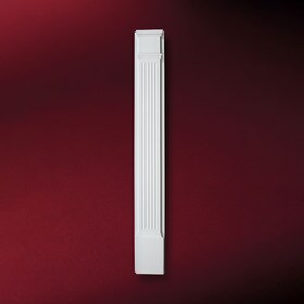 90" High x 9" Wide High Density Polyurethane Fluted Pilaster with Attached Plinth Block