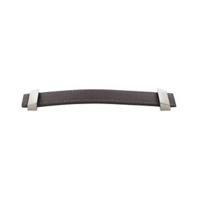 128mm Cc Brown Leather Pull W/ Matte Fittings
