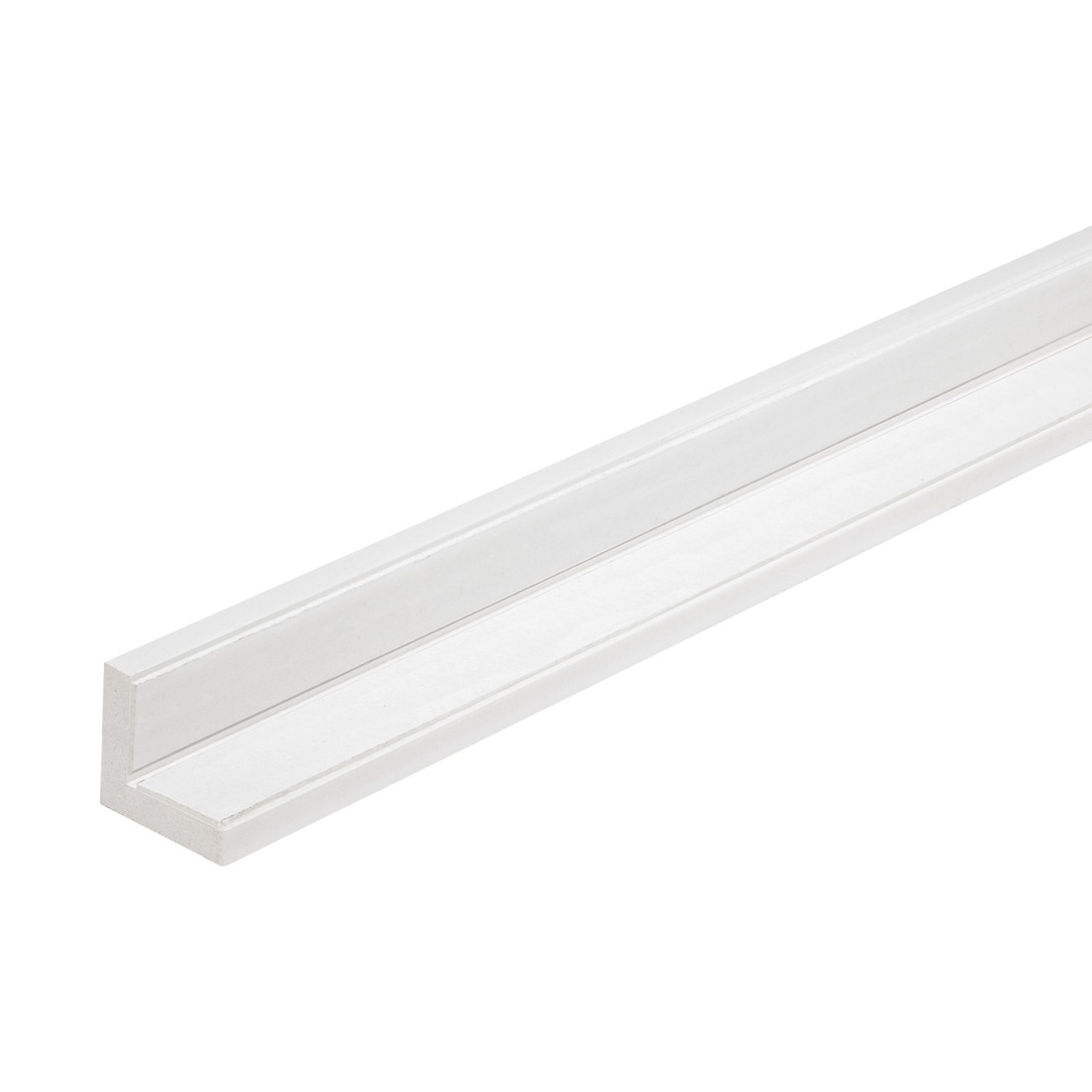 White 1" x 1" Styrene Angle Molding with Double-Sided Adhesive, 8FT – Wall and Corner Protector Strip for Damage Prevention and Edge Trim Applications