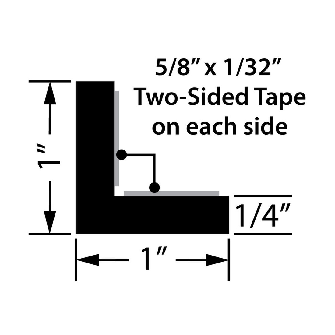 White 1" x 1" Styrene Angle Molding with Double-Sided Adhesive, 8FT – Wall and Corner Protector Strip for Damage Prevention and Edge Trim Applications