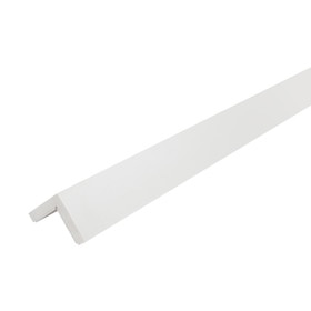 White 2" x 2" Styrene Angle Molding with Double-Sided Adhesive, 8FT – Wall and Corner Protector Strip for Damage Prevention and Edge Trim Applications
