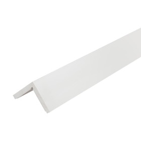 White 3" x 3" Styrene Angle Molding with Double-Sided Adhesive, 8FT – Wall and Corner Protector Strip for Damage Prevention and Edge Trim Applications