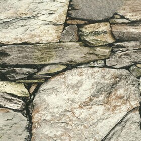 20-1/2" High Brown Stone Peel and Stick Wallpaper 18' Roll