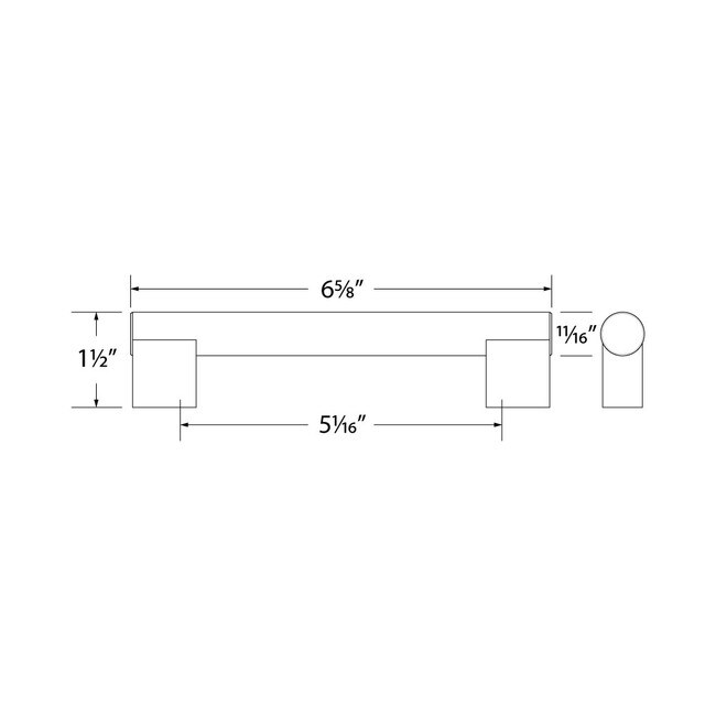 128mm Cc Matte Aluminum Grab Rail Pull