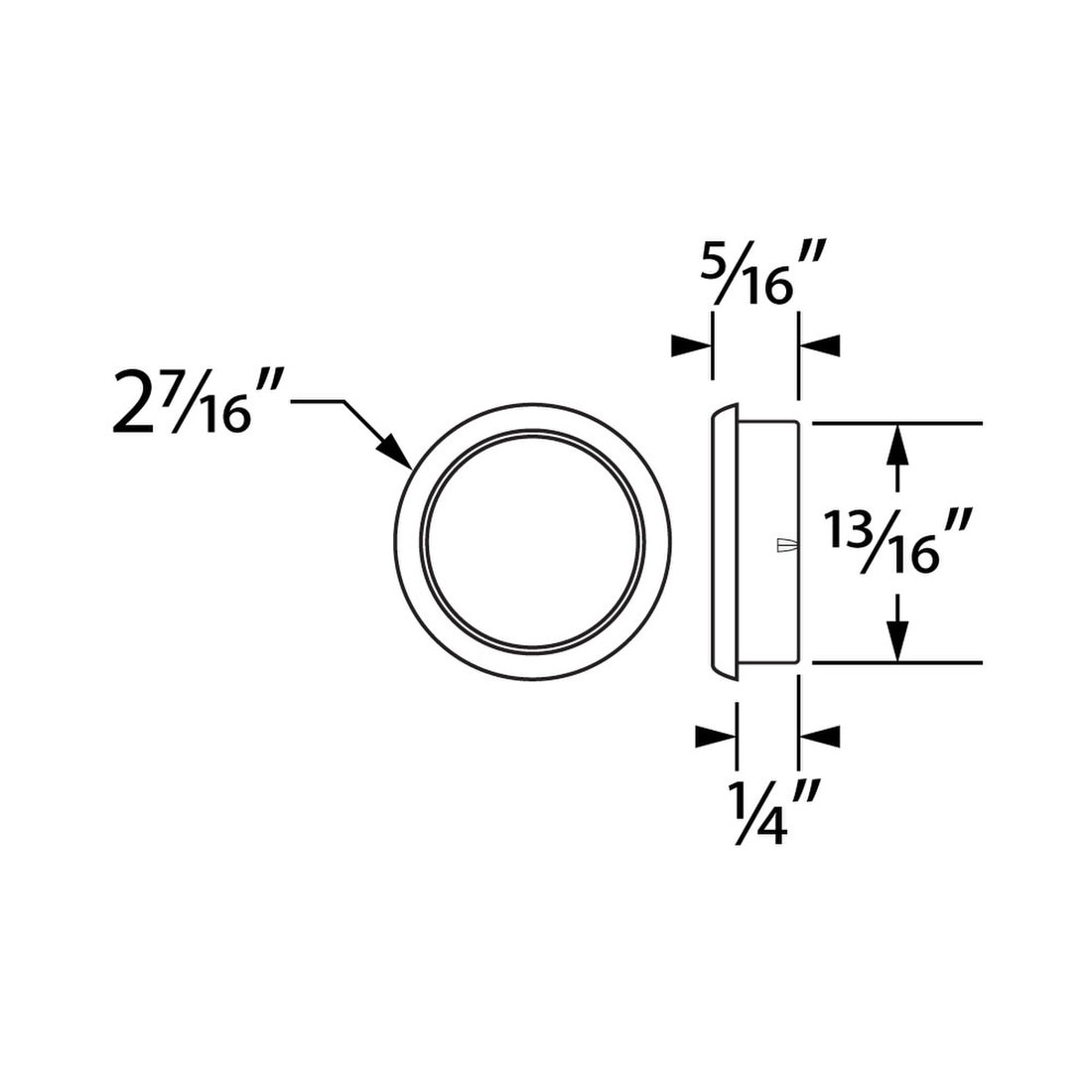 3/4" Dia Pol Chrome Finger Pull