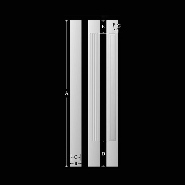 8' High x 6" Wide Non-Tapered PVC Craftsman Series Raised Panel Decorative Column