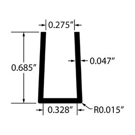 5/16in | Rigid Styrene | U Channel Moulding