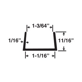 1-1/16in | Rigid Styrene | U Channel Moulding