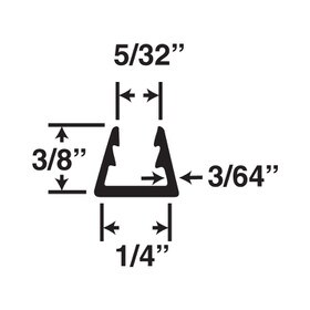 1/4in | Rigid Styrene | U Channel Moulding | R104-588 Series