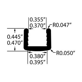 3/8in | Rigid Styrene | U Channel Moulding | R104-589 Series