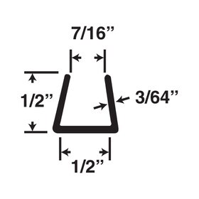 1/2in | Rigid Styrene | U Channel Moulding | R104-683 Series