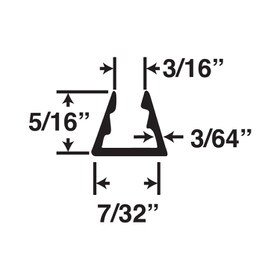 7/32in | Rigid Styrene | U Channel Moulding