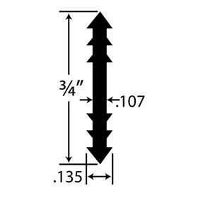 3/4in Black Styrene | Double Spline Tee Moulding | 6ft Length