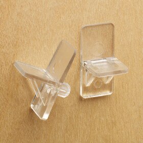 1/2in W x 1in Long | Clear Hardwood Shelf Rest with 5mm Fluted Pin | R25-241 Series