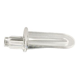 1in W x 1/2in Long | Clear Hardwood Shelf Rest with 1/4in Dia Fluted Pin | R25-471 Series