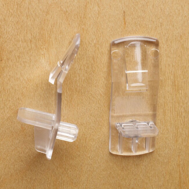 1/2in W x 1-7/8in Long | Clear Locking Shelf Rest with 1/4in Pin | For 5/8in Shelf Thickness | R25-604-625 Series