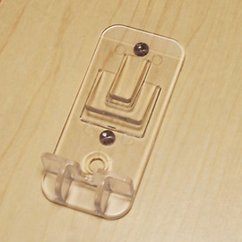 1/2in W x 2-1/2in Long | Clear Locking Shelf Rest for 3/4in - 1in | With Twin 5mm Pins | R25-BGD Series