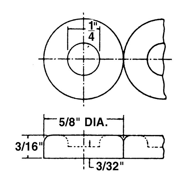 5/8in Dia | Beige HDPE | Staple-On Strip Glide | R32-117