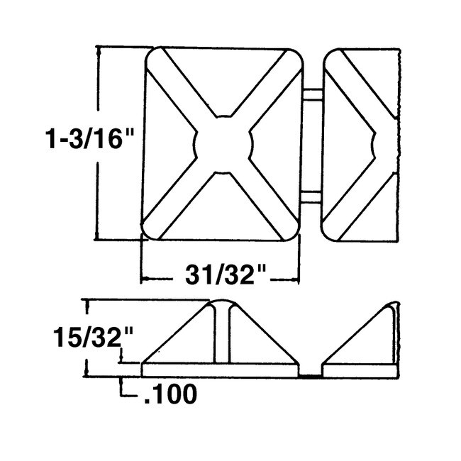31/21in W x 1-3/16in H | white HDPE | In-Plant Floor Glide | R32-839