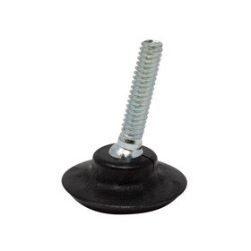 1/4-20 x 1in Long Stem | 1-1/8in Dia HDPE Base | Swivel Plastic Base Leveler