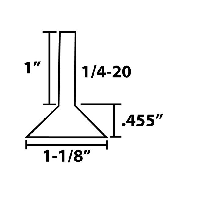 1/4-20 x 1in Long Stem | 1-1/8in Dia HDPE Base | Swivel Plastic Base Leveler