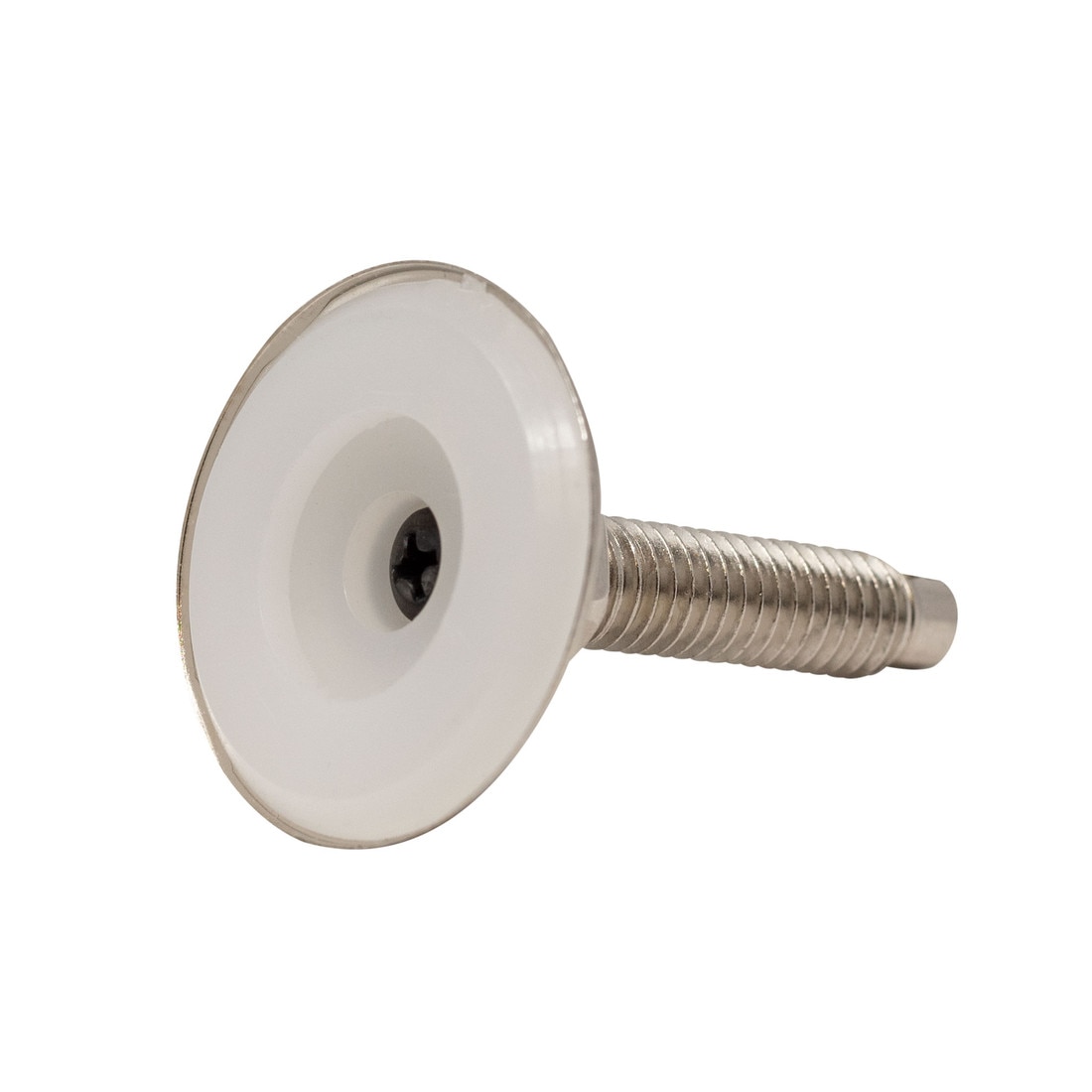 3/8-16 | Slotted Bolt Swivel | 1-1/2in Dia x 5/8in H Nickel Plated Shell with White Nylon Hex Base | Monaco Leveler