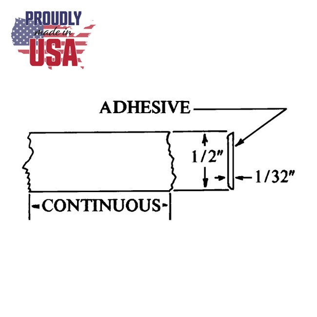 Off White HDPE Adhesive Glide Strip 21/32" Wide 1/32" Thick